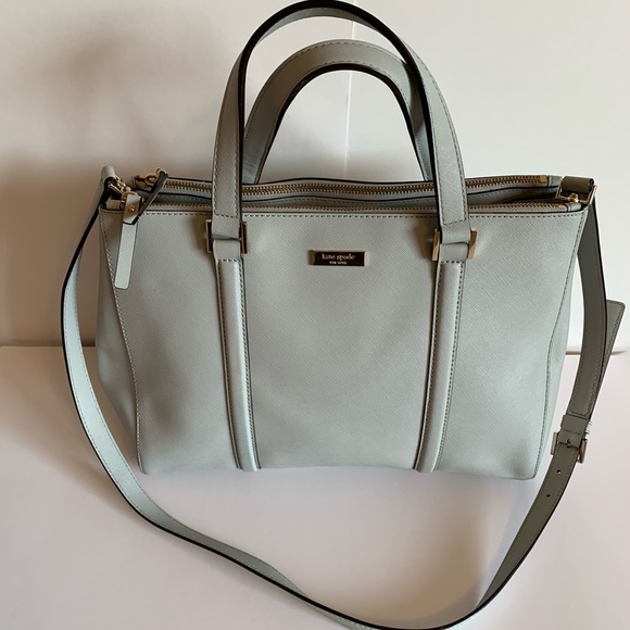kate spade Handbags - Kate Spade pebbled leather gray satchel/crossbody